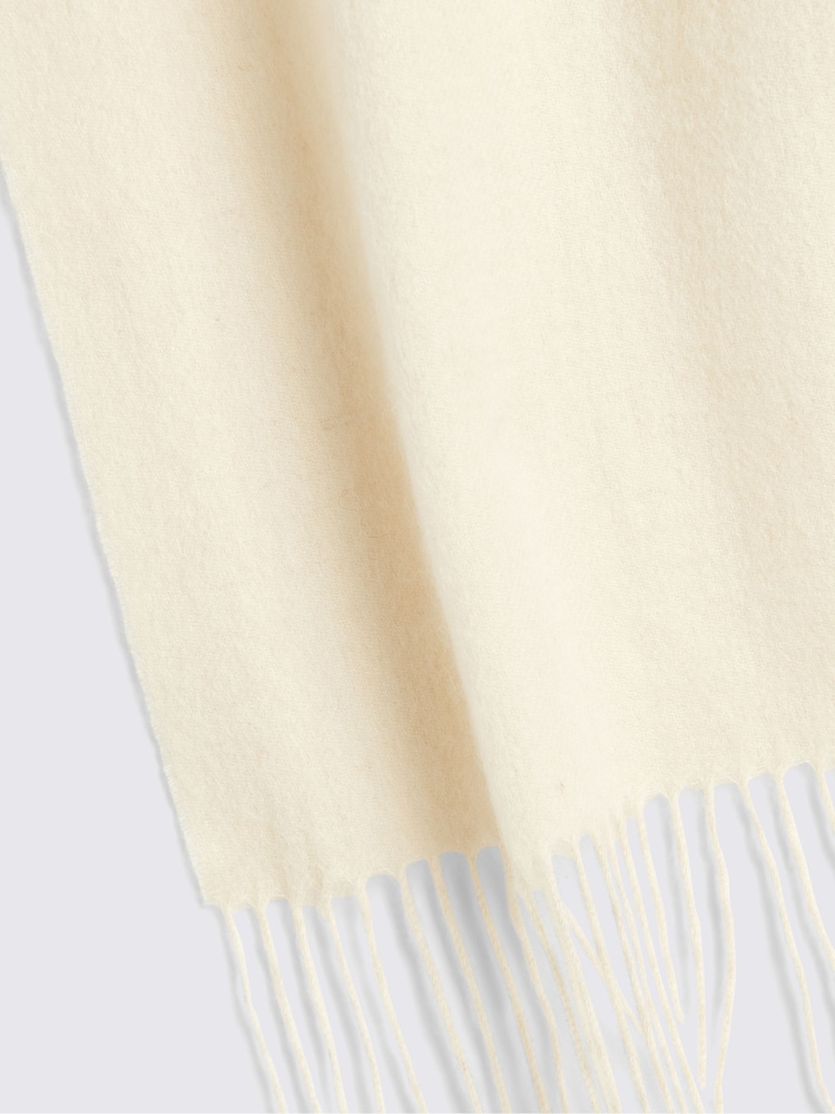MOSS White Cashmere Blend Scarf - Image 2 of 2 MOSS White Cashmere Blend Scarf - Image 2 of 2