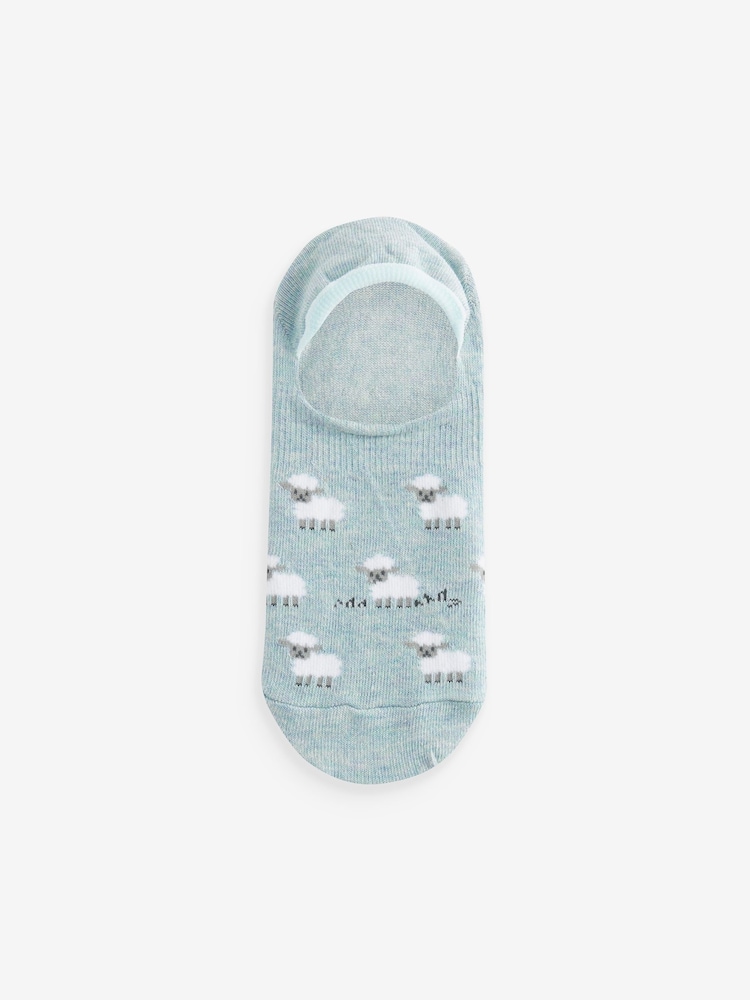 Pastel Spring Animals Print Invisible Trainers Socks 5 Pack - Image 6 of 6