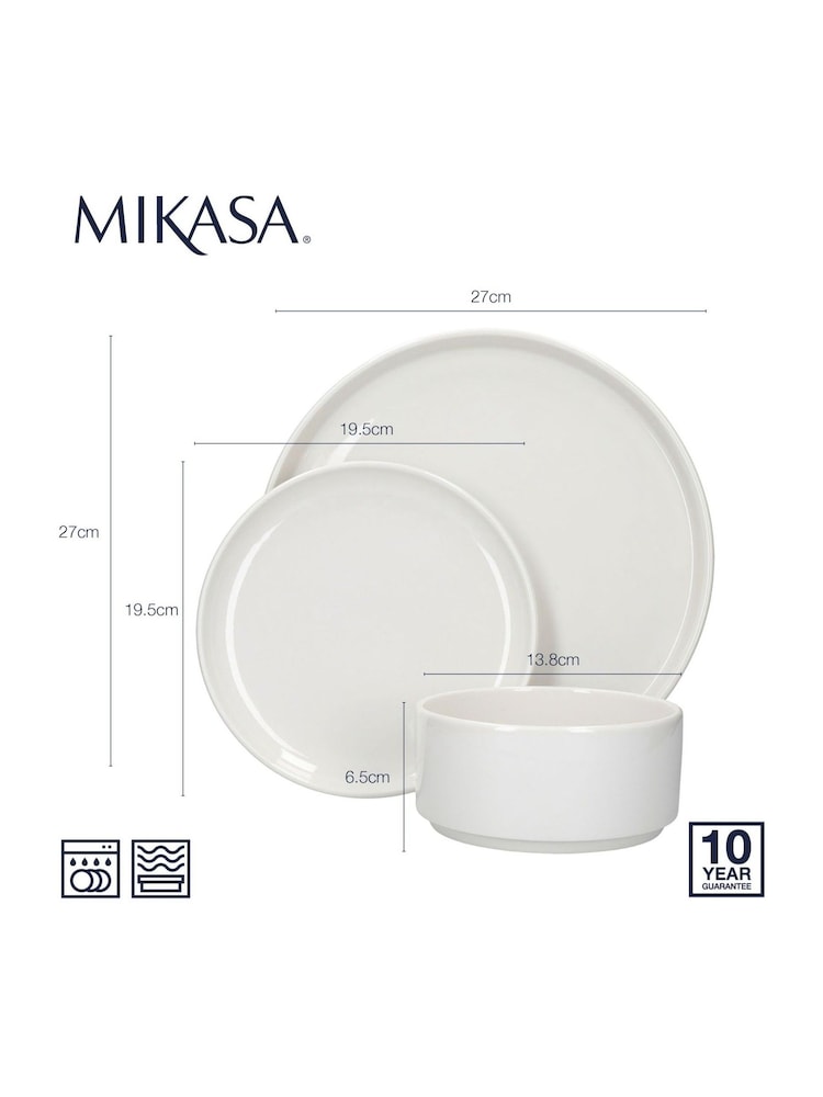 Mikasa White Camberlie Dinner Set 12 Piece - Image 5 of 5