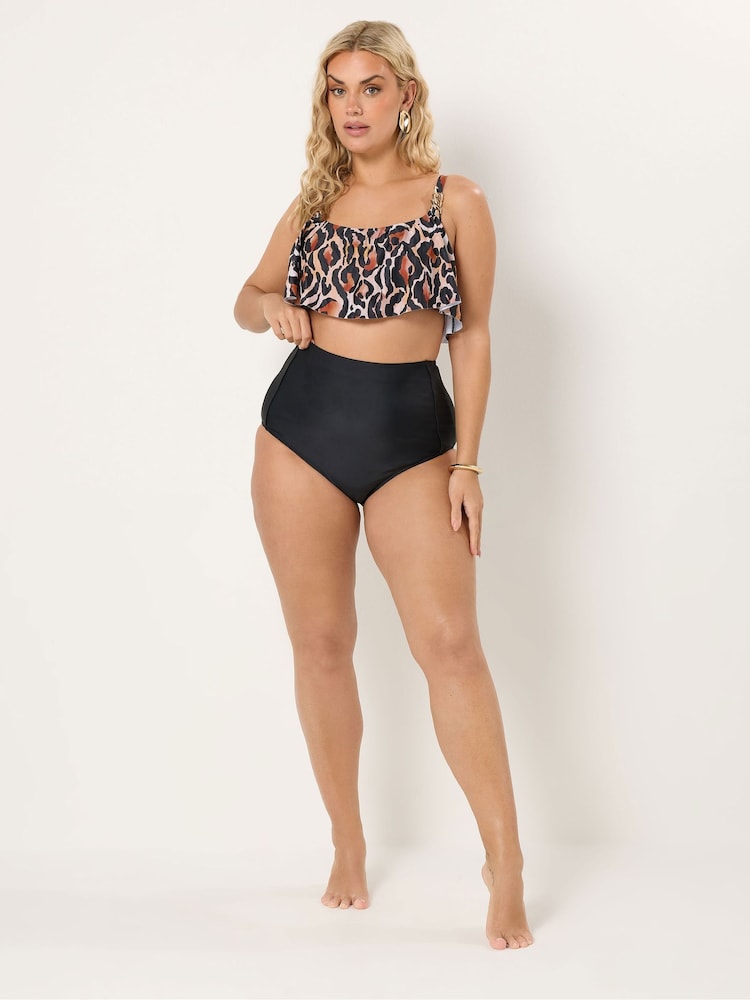 Yours Curve Black Super High Waisted Tummy Control Bikini Briefs 2 Pack - Image 2 of 5