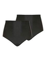 Yours Curve Black Super High Waisted Tummy Control Bikini Briefs 2 Pack - Image 5 of 5