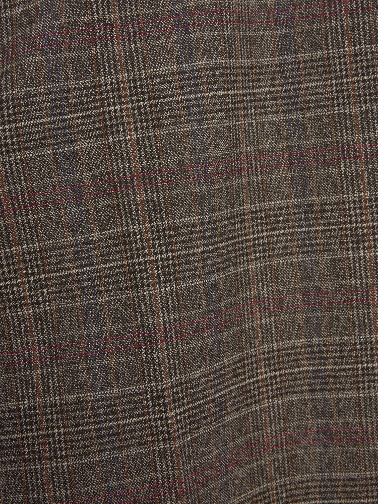 Taupe Brown Trimmed Check Heritage Trousers - Image 3 of 3