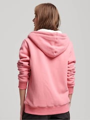 Pink - Superdry Essential Hoodie mit Reißverschluss und Sherpa-Fleece-Futter aus 100 % Baumwolle - Bild 3 von 8