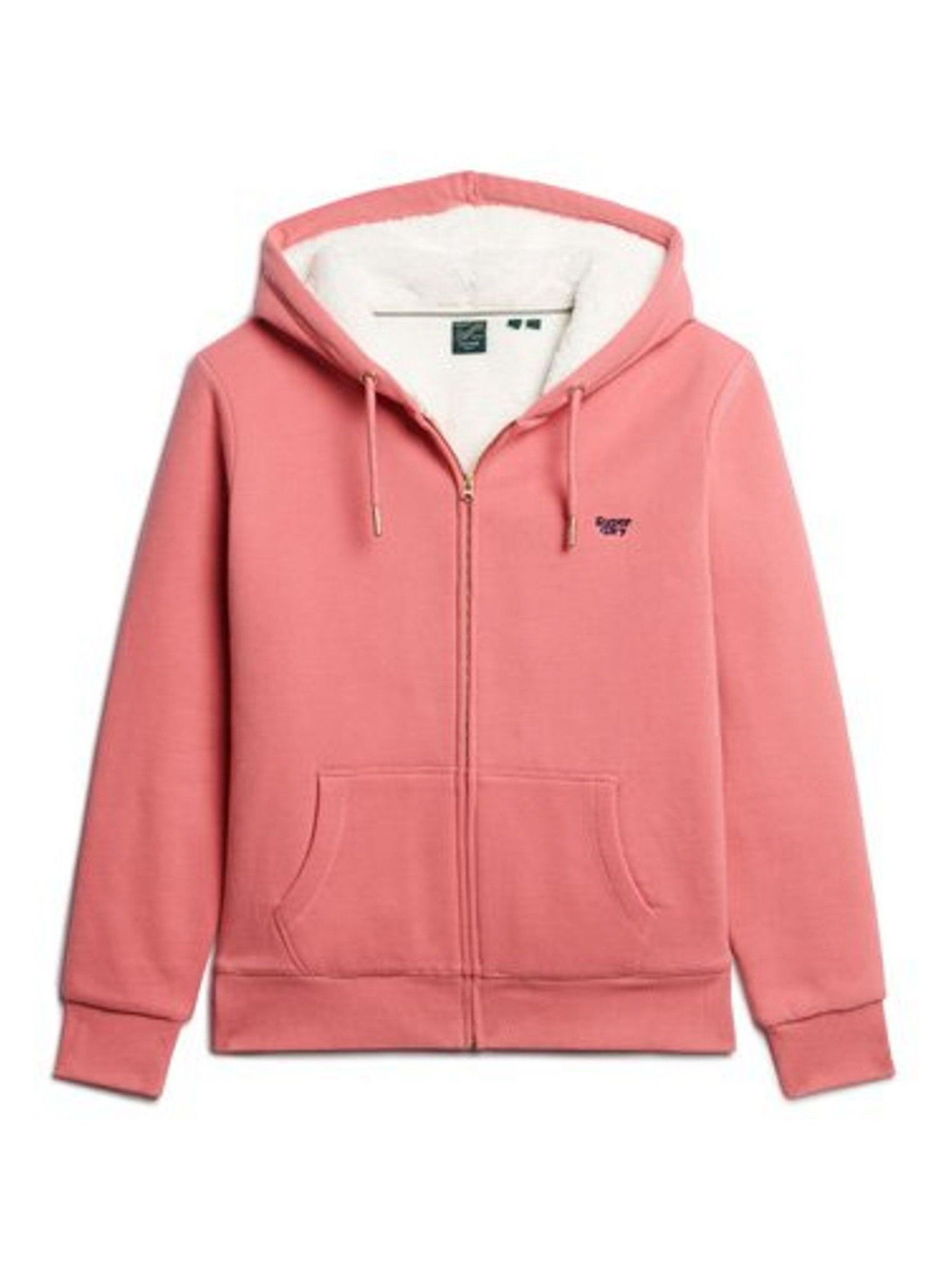Buy Superdry Pink Essential Borg Lined Zip Hoodie from Next Luxembourg