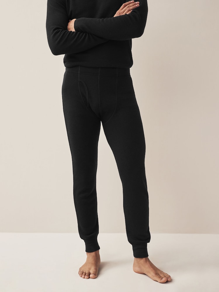 Black Merino Blend Thermal Long Johns - Image 1 of 8