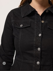 M&Co Button Through Denim Dress - 6суретінің 4 суреті