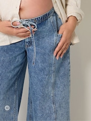 Long Tall Sally Blue Maternity Wide Leg Jeans - Image 3 of 4