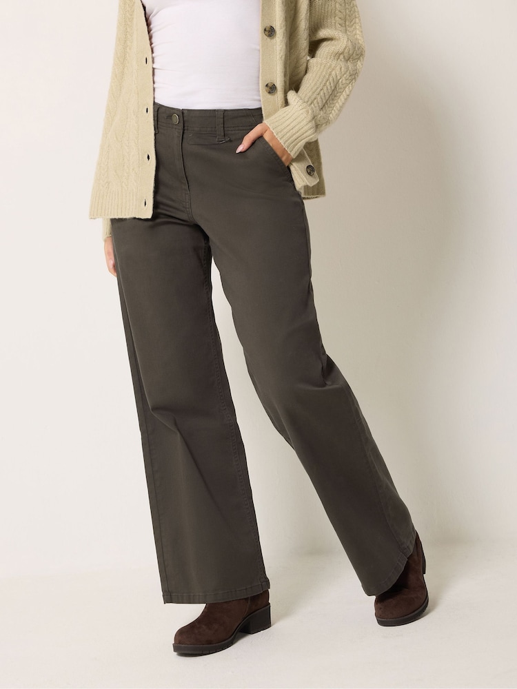 M&Co Brown Petite Wide Leg Jeans - Image 1 of 6 M&Co Brown Petite Wide Leg Jeans - Image 1 of 6