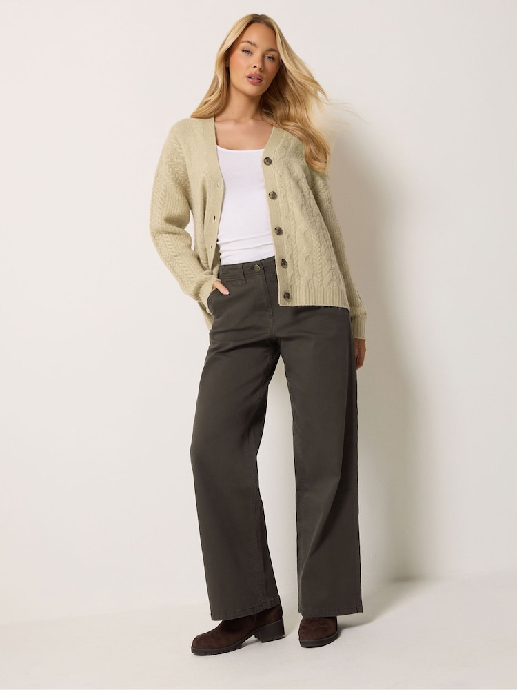 M&Co Brown Petite Wide Leg Jeans - Image 2 of 6 M&Co Brown Petite Wide Leg Jeans - Image 2 of 6