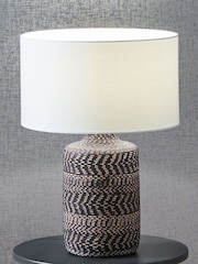Pacific Black Atouk Textured Stoneware Table Lamp - Image 1 of 3