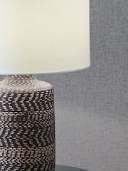 Pacific Black Atouk Textured Stoneware Table Lamp - Image 2 of 3