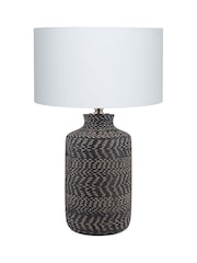 Pacific Black Atouk Textured Stoneware Table Lamp - Image 3 of 3
