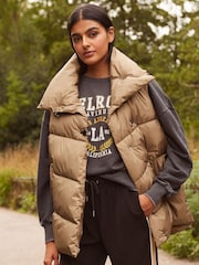 Neutral Padded Gilet with Clasp Detail - Image 1 of 8