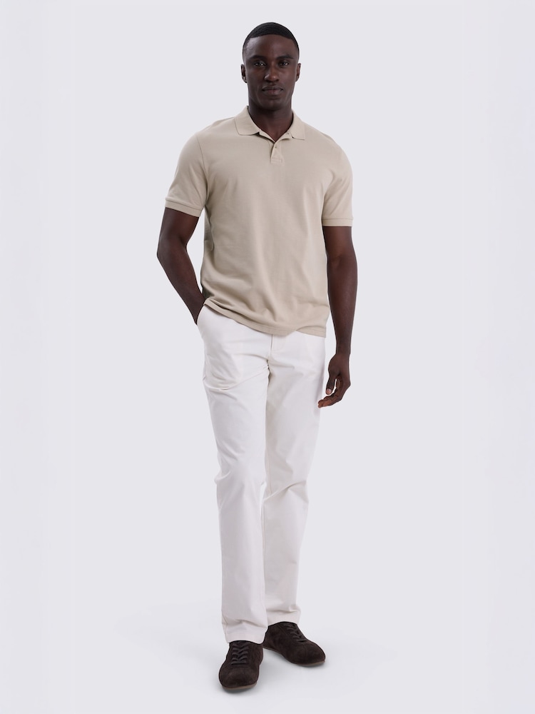 MOSS Natural Pique Polo Shirt - Image 2 of 4 MOSS Natural Pique Polo Shirt - Image 2 of 4