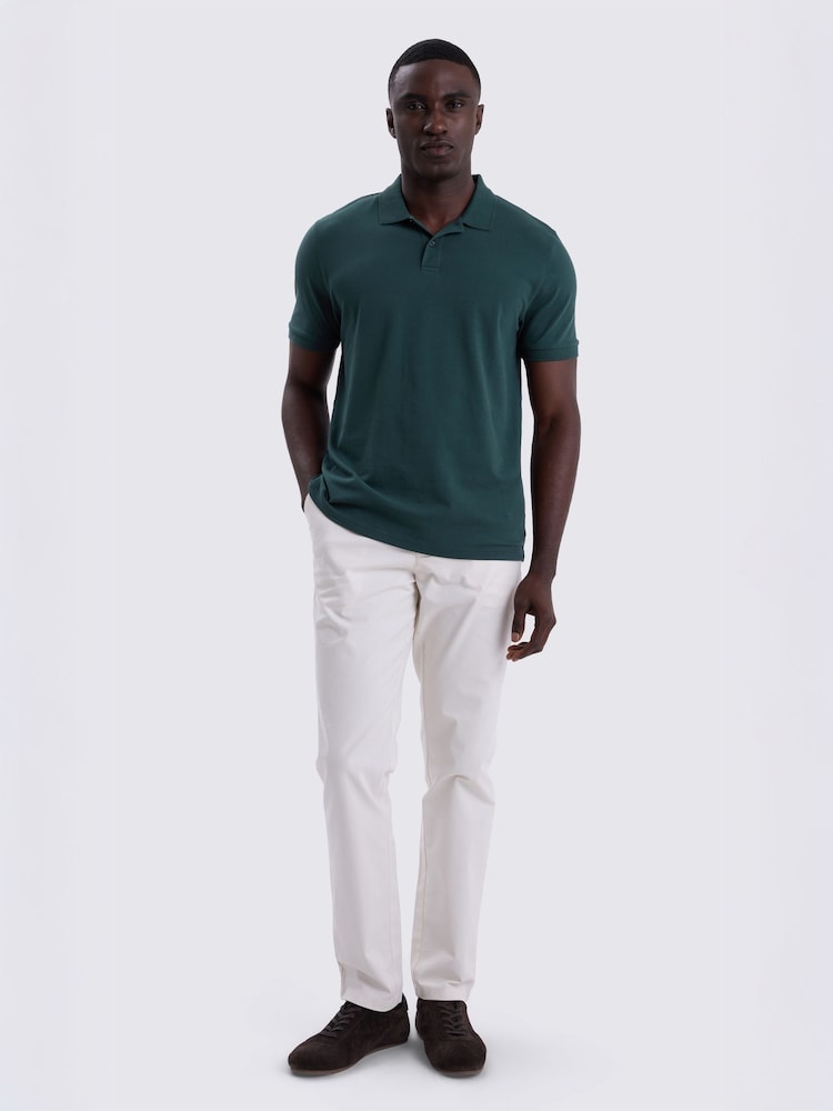 MOSS Green Pique Polo Shirt - Image 2 of 4 MOSS Green Pique Polo Shirt - Image 2 of 4