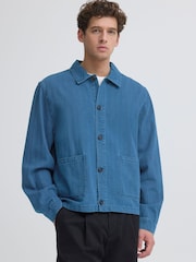 Casual Friday Blue Asplund Relaxed Fit Button Front Jacket - Image 1 of 5
