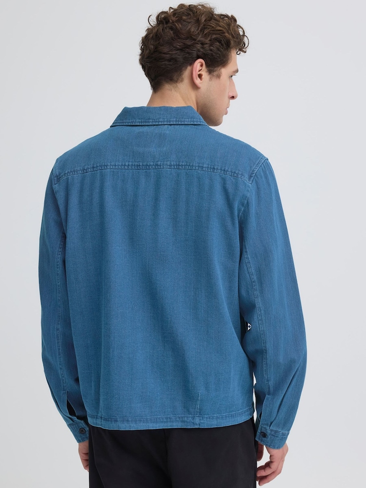 Casual Friday Blue Asplund Relaxed Fit Button Front Jacket - Image 2 of 5