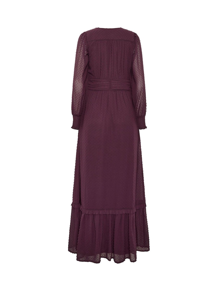 Long Tall Sally Purple Dobby Button Detail Maxi Dress - Image 6 of 6 Long Tall Sally Purple Dobby Button Detail Maxi Dress - Image 6 of 6