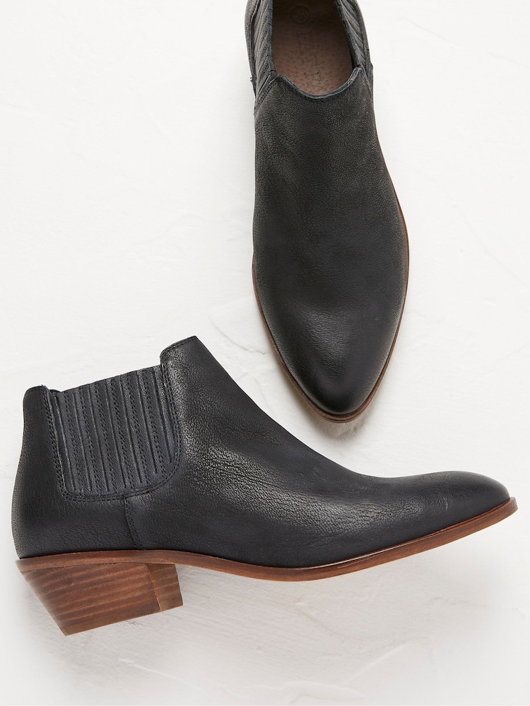 FatFace Black Western Ankle Boots - Image 4 of 4