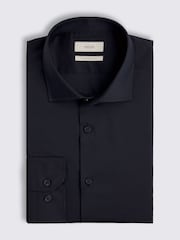 MOSS Blue Tailored Fit Stretch Shirt - Image 3 of 3