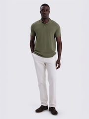 MOSS Olive Green Pique Polo Shirt - Image 2 of 4
