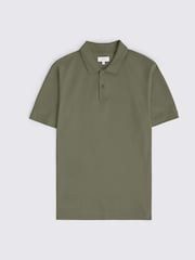 MOSS Olive Green Pique Polo Shirt - Image 4 of 4