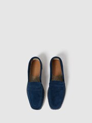 Reiss Navy Espadrille Suede Summer Shoes - Image 3 of 5