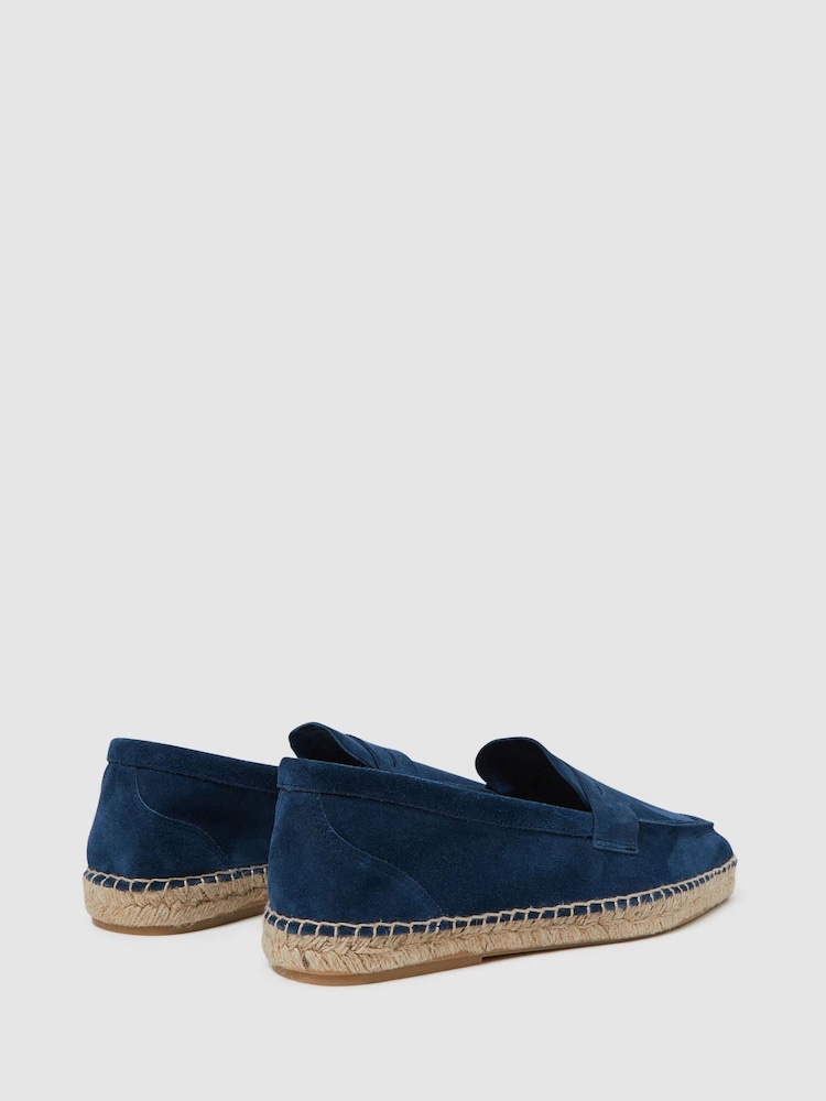 Reiss Navy Espadrille Suede Summer Shoes - Image 5 of 5 Reiss Navy Espadrille Suede Summer Shoes - Image 5 of 5