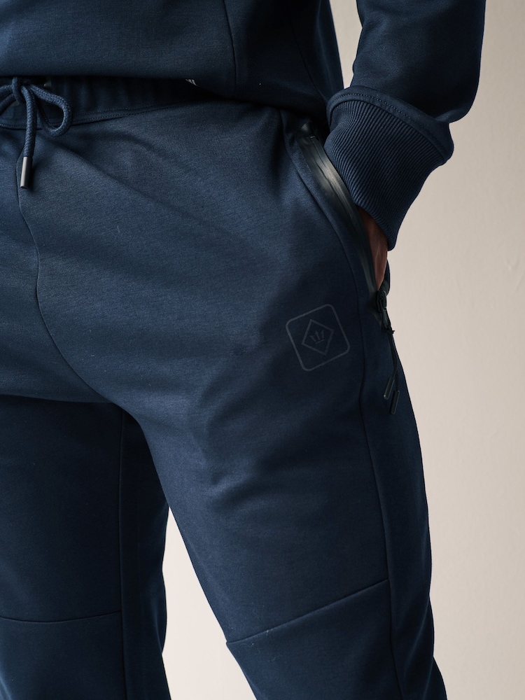 Navy Blue Athleisure Cuffed Joggers - Image 5 of 9