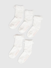 River Island White Organza Ankle Socks 5 Pack - Image 1 of 3
