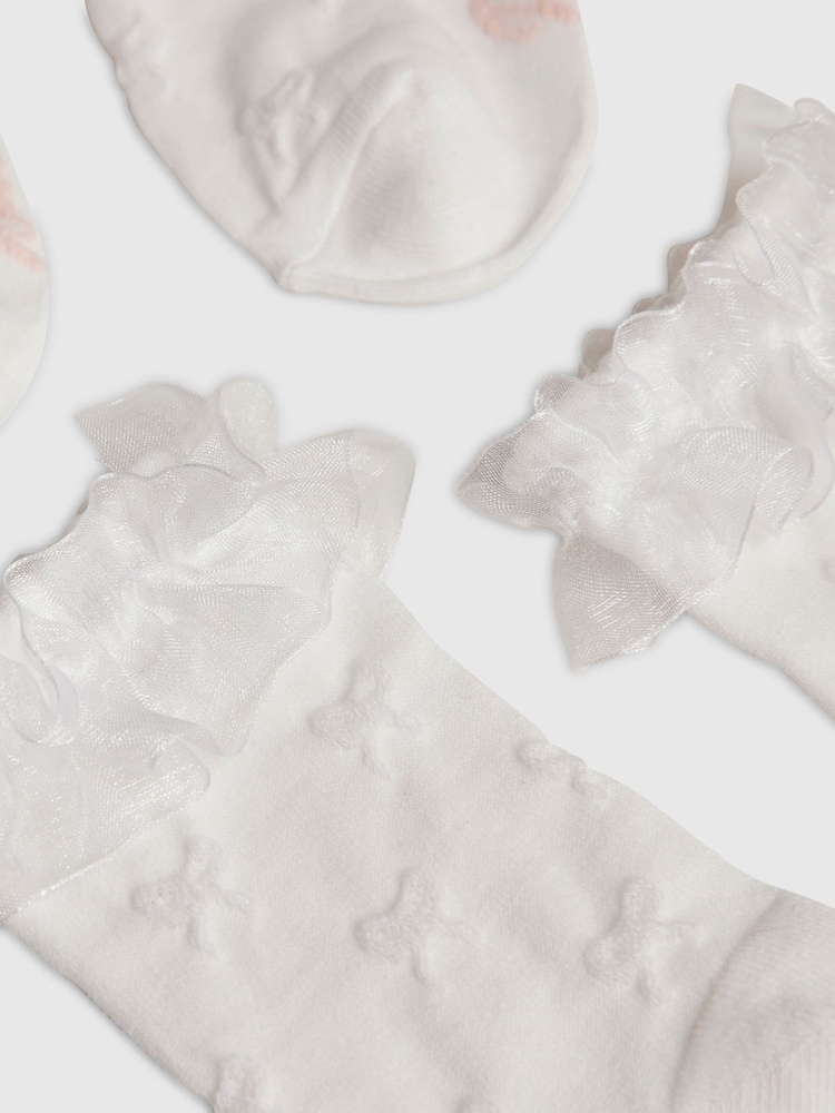 River Island White Organza Ankle Socks 5 Pack - Image 3 of 3 River Island White Organza Ankle Socks 5 Pack - Image 3 of 3