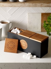 Wood/Black Bronx Single Storage Jar - Image 1 of 4