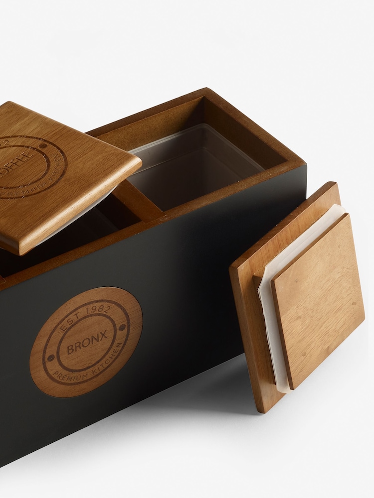 Wood/Black Bronx Single Storage Jar - Image 4 of 4