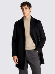 MOSS Black Wool Blend Overcoat - Image 1 of 5
