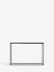 French Connection Black Mango Wood Antique Finish Console Table - Image 4 of 5
