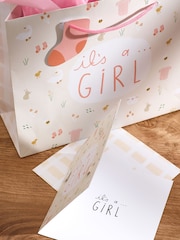 Pink Baby Icons Gift Bag and Card Set - Image 2 of 3
