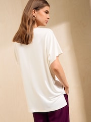 Friends Like These Ivory Lace Trim Short Sleeve Tunic - Image 5 of 5