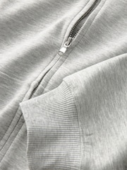 Grey Lightweight Soft Grey Slinky Zip Up Bomber Jacket - Image 6 of 6