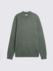 Yaşıl - MOSS Merinos Blend İstehsalçı Yaka - 4şəkildən 4 şəkil