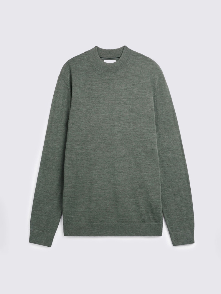 Yaşıl - MOSS Merinos Blend İstehsalçı Yaka - 4şəkildən 4 şəkil