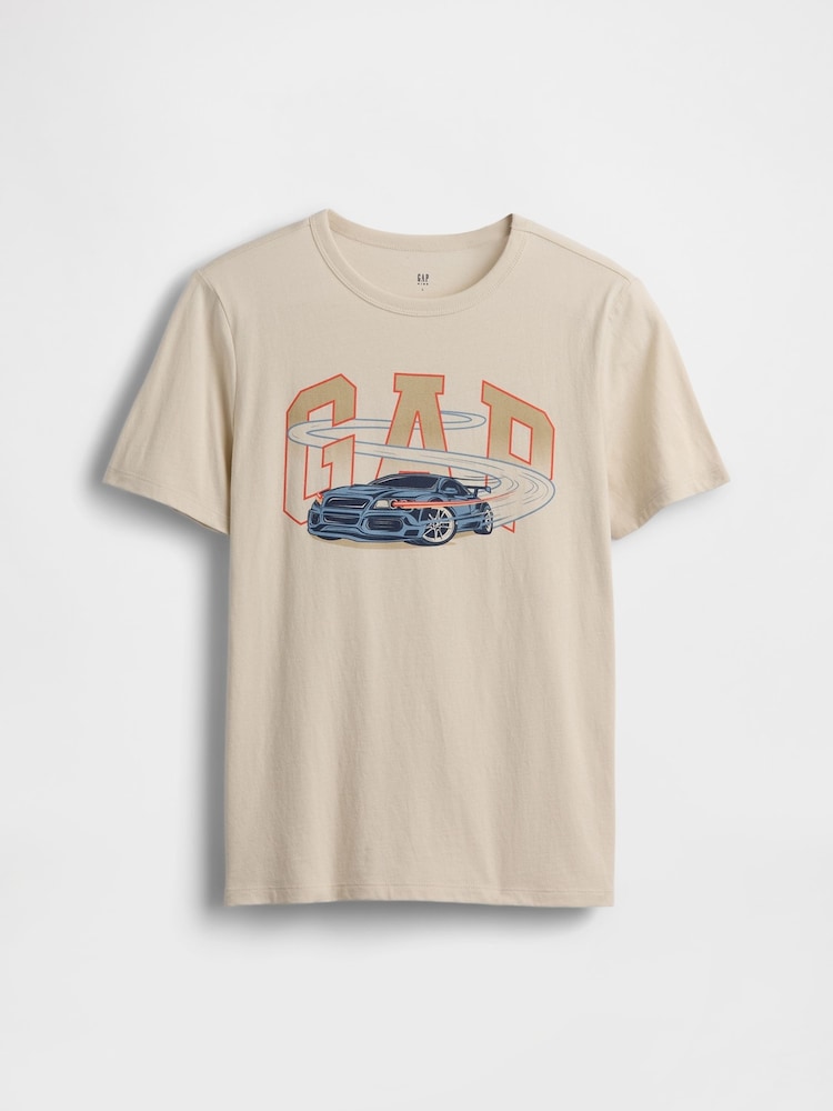 Gap Beige Car Logo T-Shirt (4-13yrs) - Image 1 of 3
