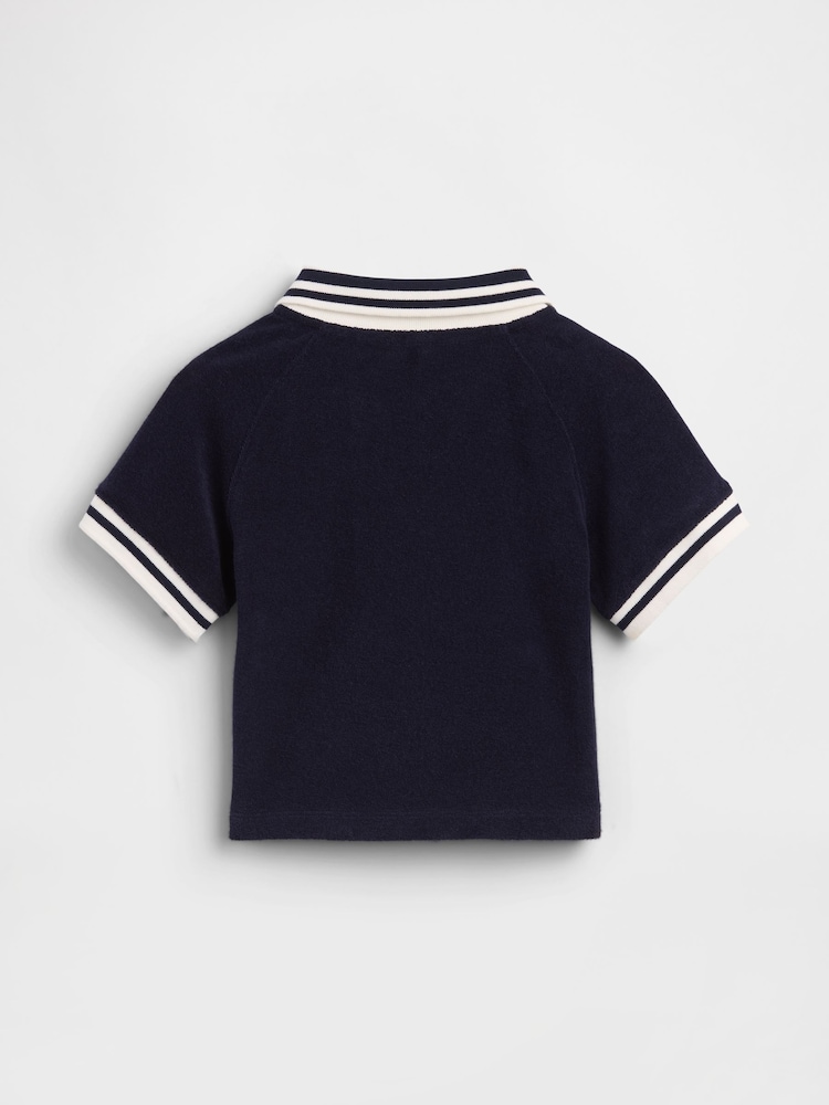 Gap Navy Towel Terry Polo Shirt (12mths-6yrs) - Image 2 of 2 Gap Navy Towel Terry Polo Shirt (12mths-6yrs) - Image 2 of 2