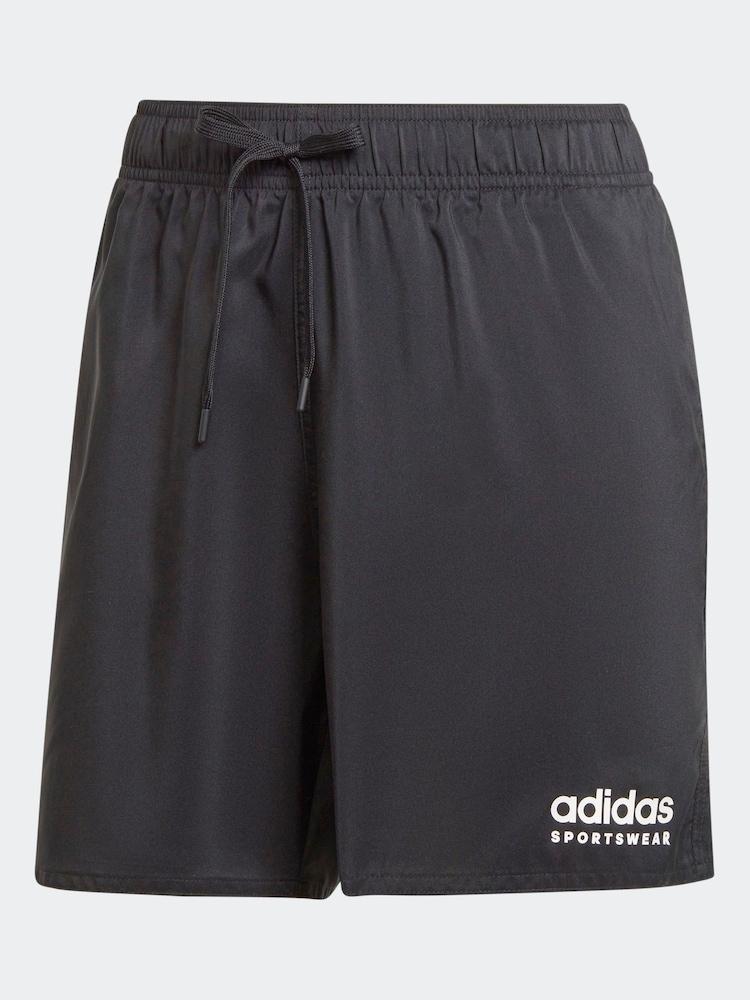 adidas Black Branded Beach Shorts - Image 6 of 6