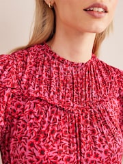 Boden Pink Yoke Detail Jersey Midi Dress - Image 4 of 9