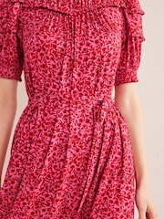 Boden Pink Yoke Detail Jersey Midi Dress - Image 5 of 9