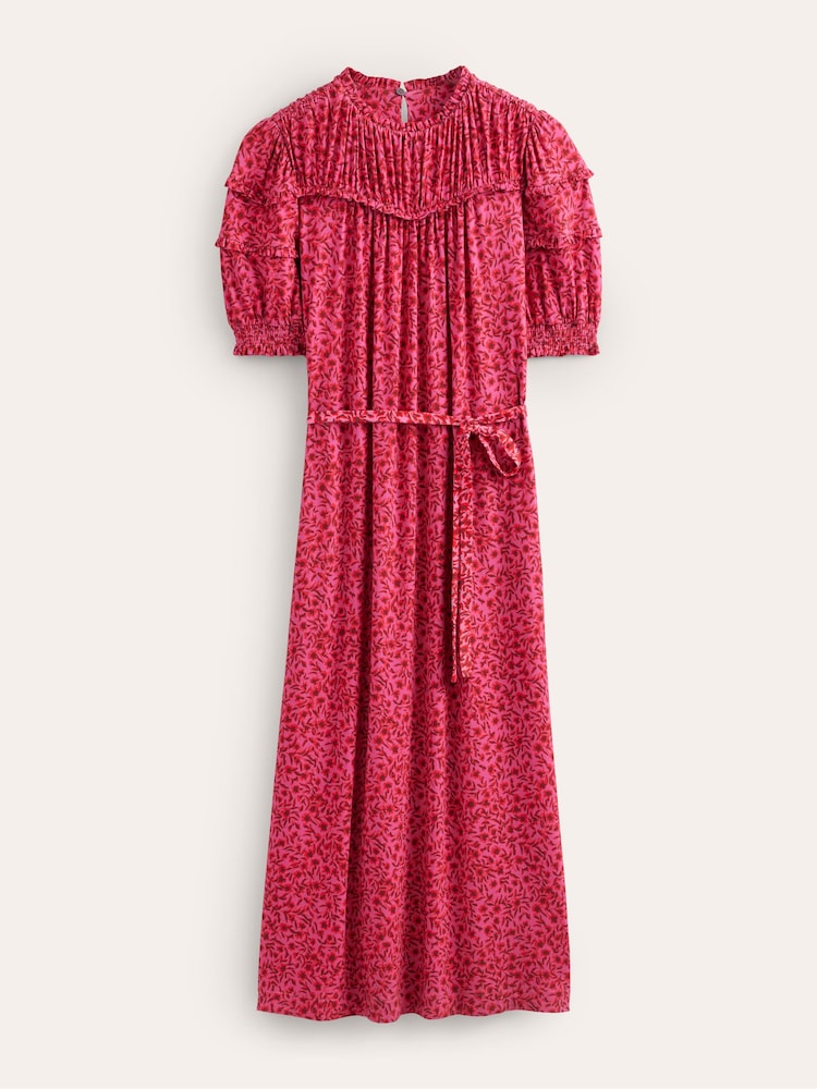 Boden Pink Yoke Detail Jersey Midi Dress - Image 9 of 9 Boden Pink Yoke Detail Jersey Midi Dress - Image 9 of 9