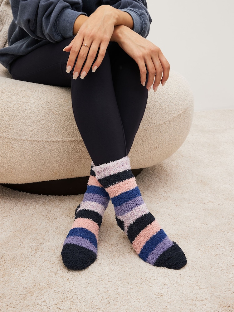 Navy Blue/Purple Star Cosy Socks 4 Pack - Image 2 of 7 Navy Blue/Purple Star Cosy Socks 4 Pack - Image 2 of 7