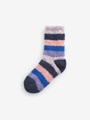 Navy Blue/Purple Star Cosy Socks 4 Pack - Image 7 of 7