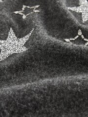 Charcoal Grey Star Embellished Crew Neck Jumper - Image 6 of 6