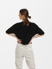 Cream Sillar Short Sleeve Open Bolero 100% Cotton Cardigan - Image 2 of 5